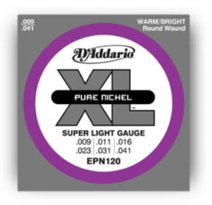 D'Addario EPN120 Pure Nickel Electric Guitar Strings - Super Light 9-41