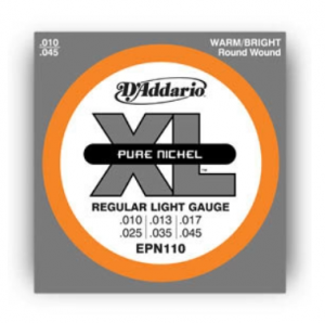 D'Addario EPN110 Pure Nickel Electric Guitar Strings - Regular Light 10-45