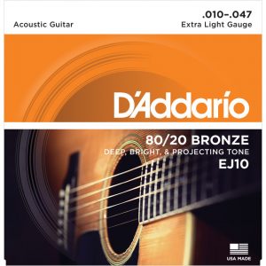 D'Addario 10-47 Extra Light Acoustic Guitar Strings