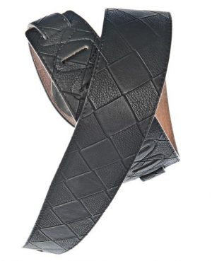 Large Basket Wave Black Guitar Strap